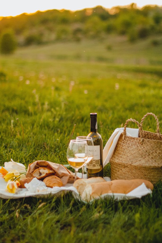 picnic with wine