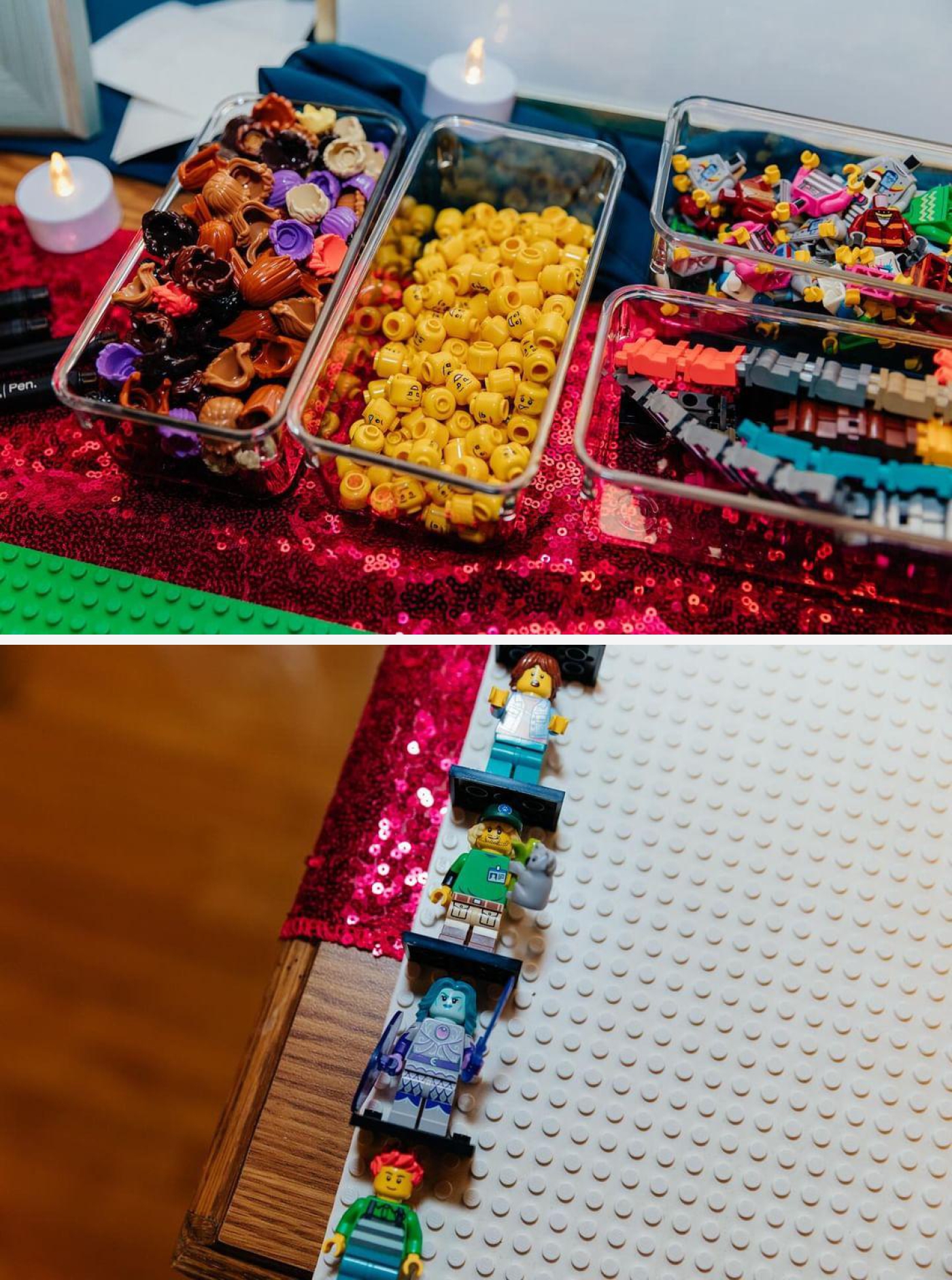 Lego building station for a Star Wars and Lego themed wedding in Denver Colorado