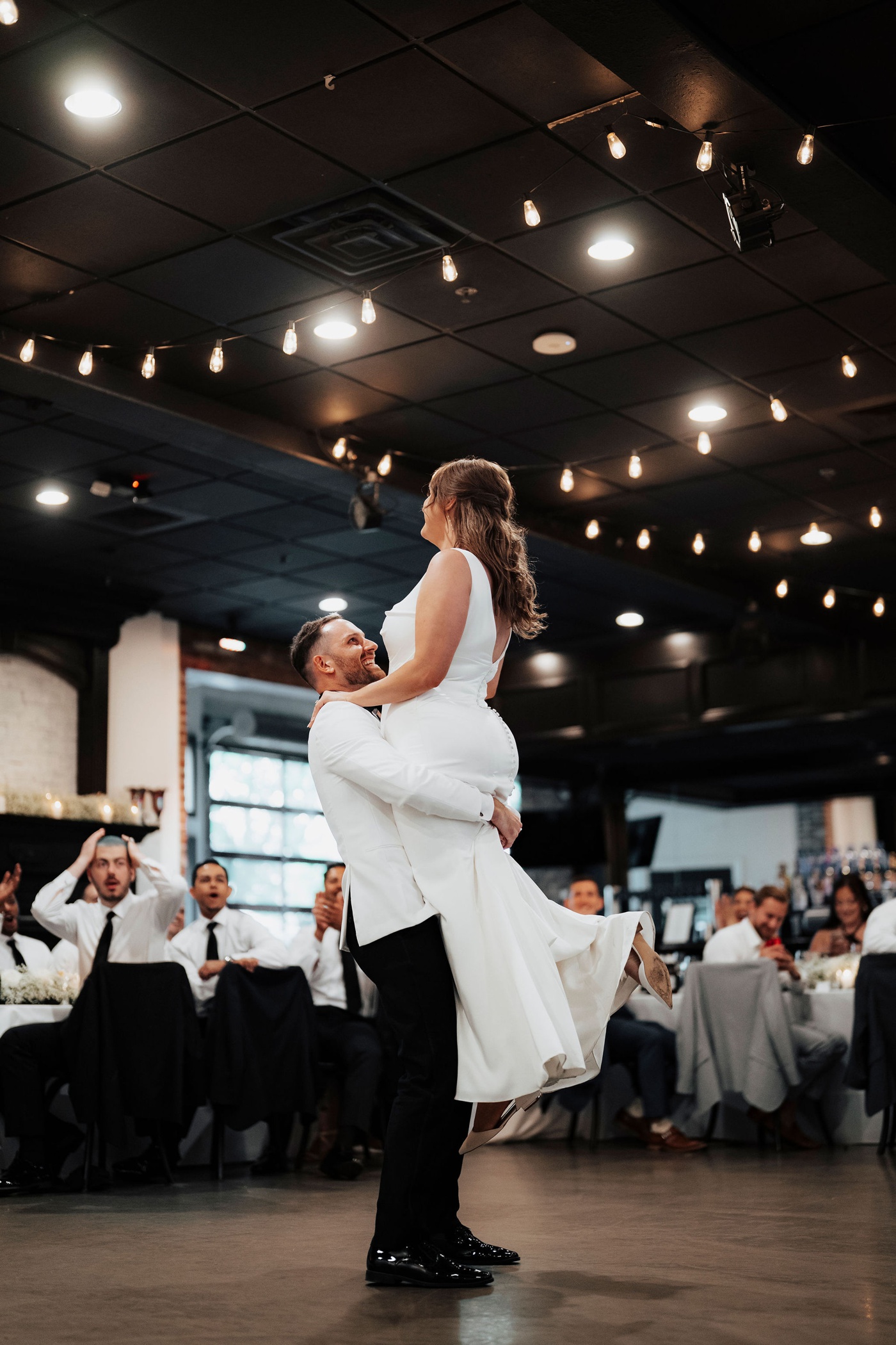 bride and groom first dance